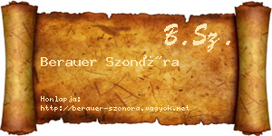Berauer Szonóra névjegykártya